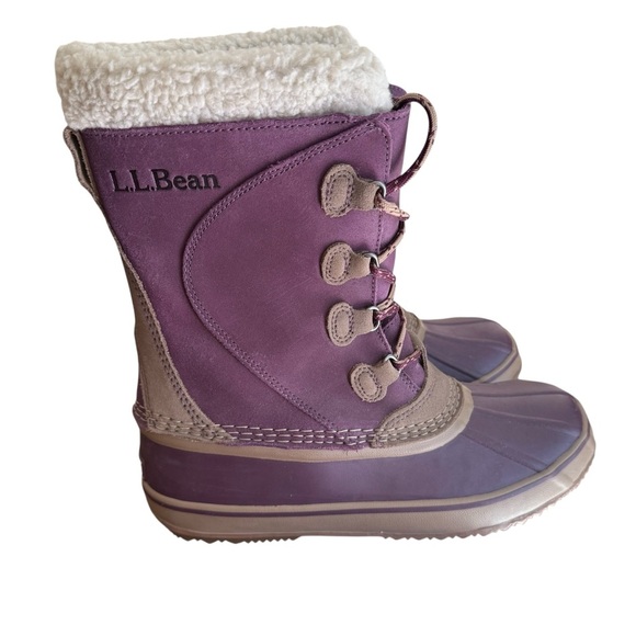 LL Bean Boots Women's 284882 Snow Winter Purple Duck Boots Water-proof Size 10 - Picture 6 of 15